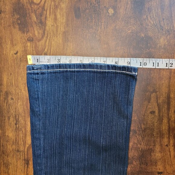 BKE Jeans 28 R Sabrina Flare Low Rise Ripped Thick Stitch Stretch Boho Western - Picture 11 of 12